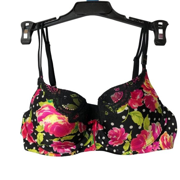 VICTORIA'S SECRET FLORAL PUSH UP BALCONET BRA 34 B NWT - Picture 3 of 7